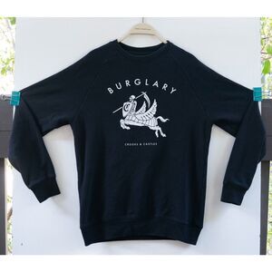 Crooks And Castles Burglary Crewneck Pullover Sweater Black Size M